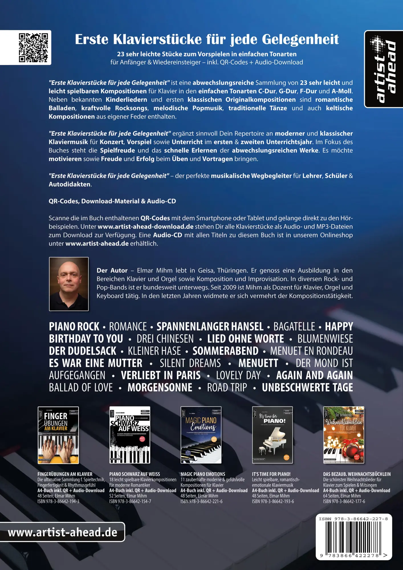 Rückseite: 9783866422278 | Erste Klavierstücke für jede Gelegenheit | Elmar Mihm | Broschüre