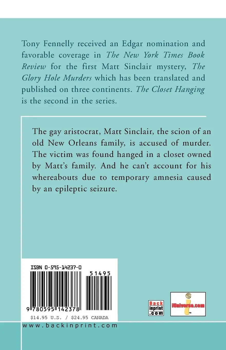 Rückseite: 9780595142378 | The Closet Hanging | Tony Fennelly | Taschenbuch | Englisch | 2000