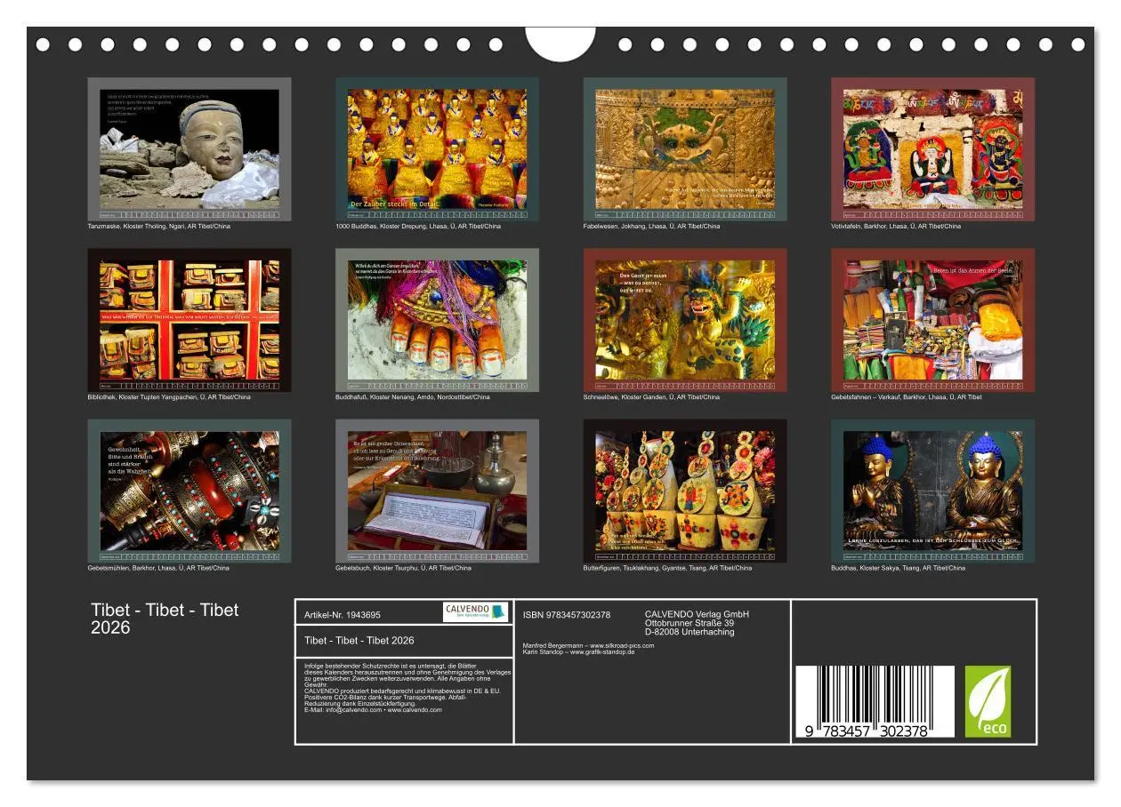 Bild: 9783457302378 | Tibet - Tibet - Tibet 2026 (Wandkalender 2026 DIN A4 quer),...