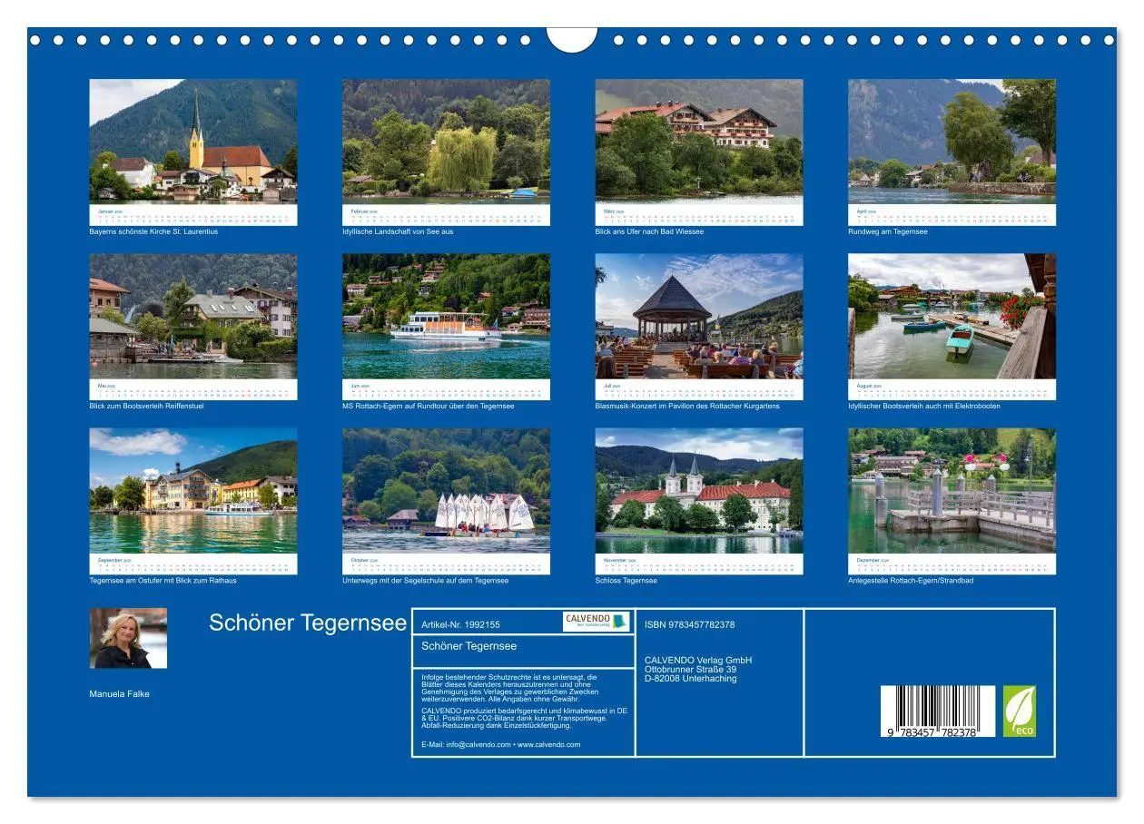 Bild: 9783457782378 | Schöner Tegernsee (Wandkalender 2026 DIN A3 quer), CALVENDO...