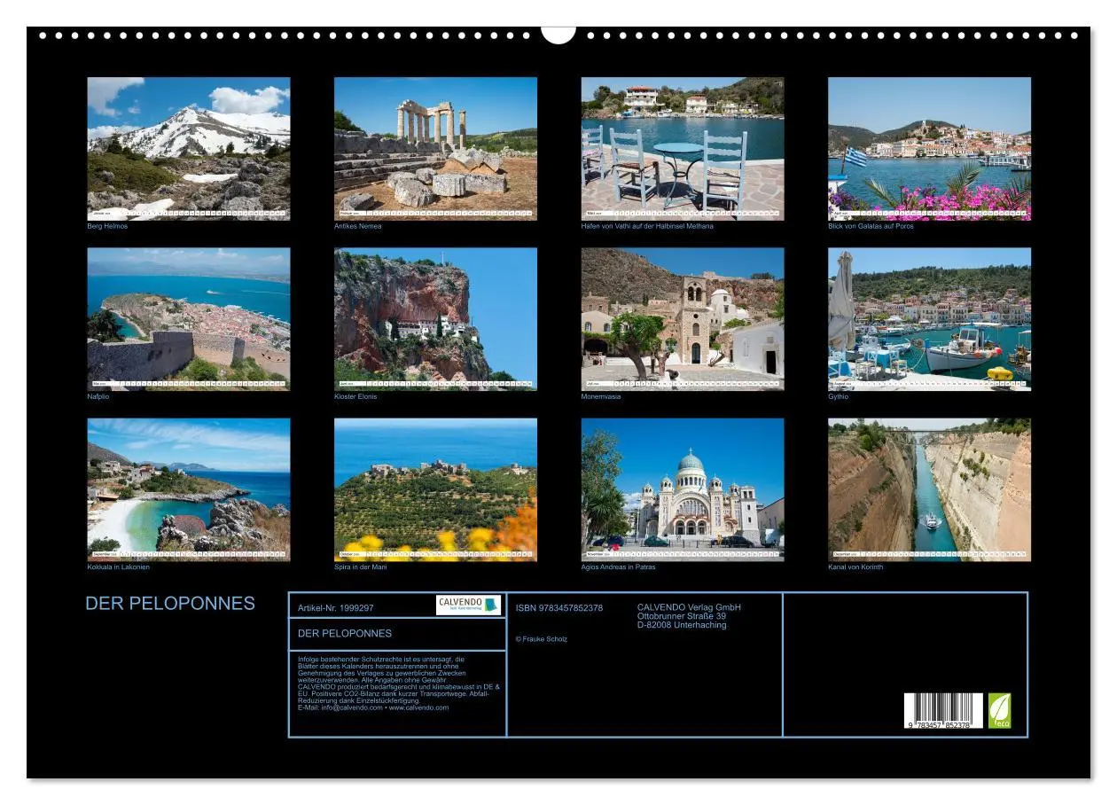 Bild: 9783457852378 | DER PELOPONNES (Wandkalender 2026 DIN A2 quer), CALVENDO...