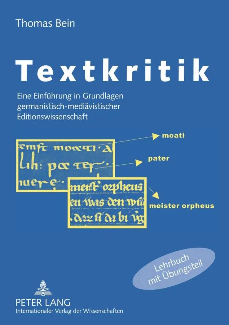 Cover: 9783631612378 | Textkritik | Thomas Bein | Taschenbuch | Paperback | Deutsch | 2011