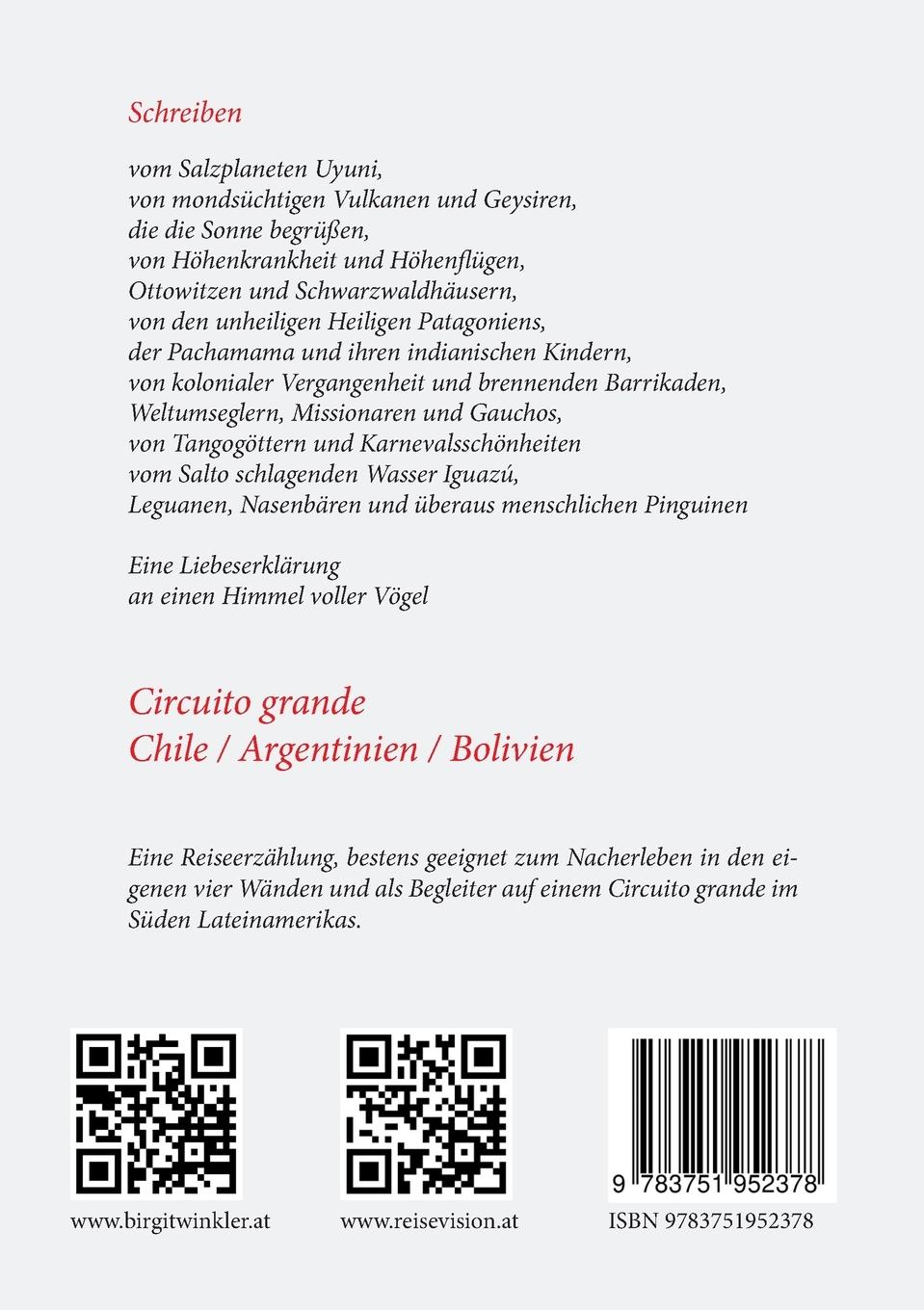 Rückseite: 9783751952378 | Circuito grande | Chile / Argentinien / Bolivien | Duanna Mund | Buch