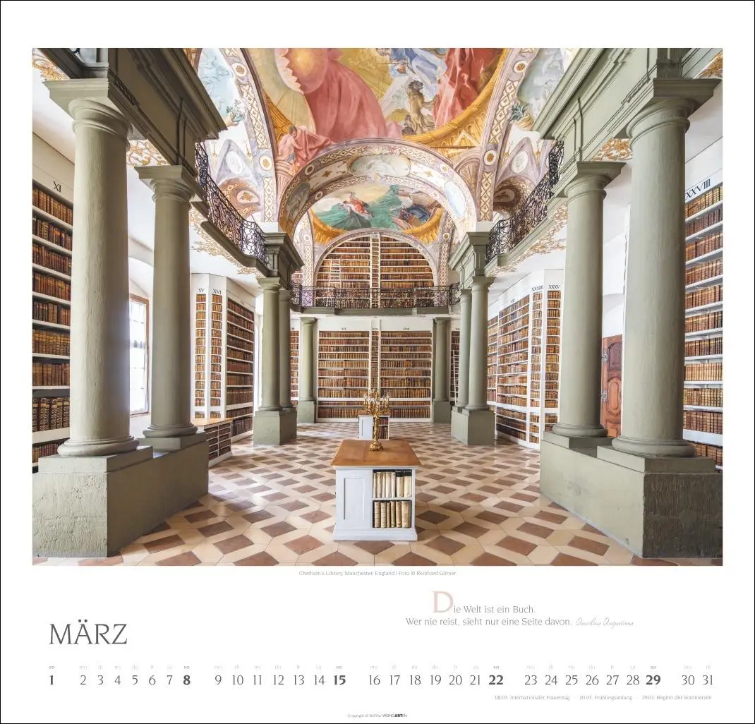 Bild: 9783839902578 | Welt der Bibliotheken Kalender 2026 | Reinhard Görner | Kalender