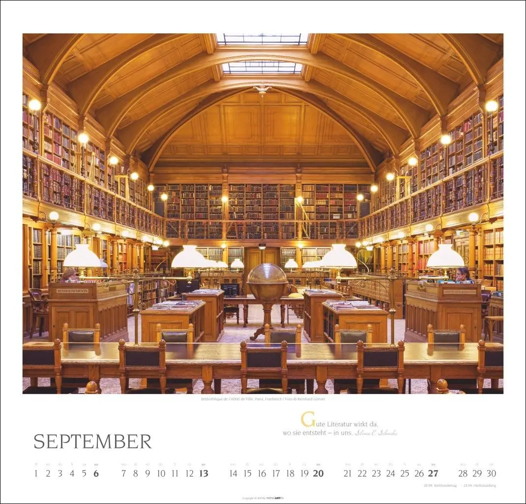 Bild: 9783839902578 | Welt der Bibliotheken Kalender 2026 | Reinhard Görner | Kalender