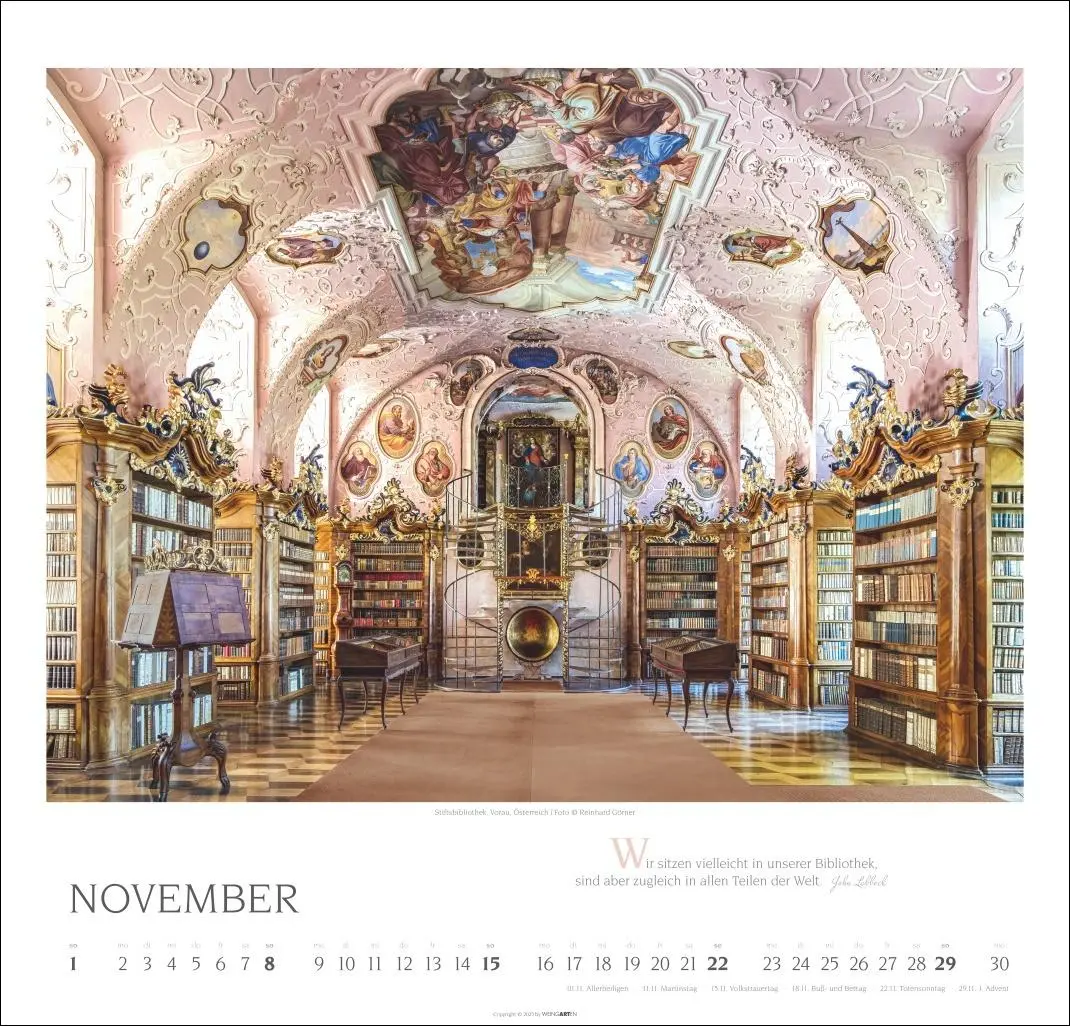 Bild: 9783839902578 | Welt der Bibliotheken Kalender 2026 | Reinhard Görner | Kalender