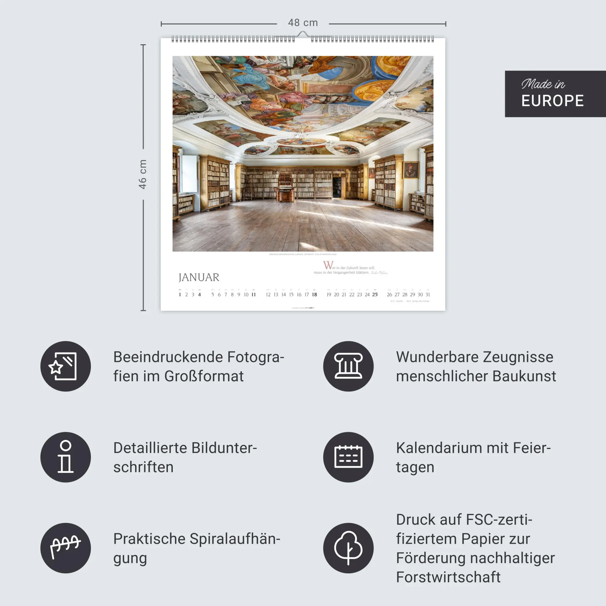 Bild: 9783839902578 | Welt der Bibliotheken Kalender 2026 | Reinhard Görner | Kalender