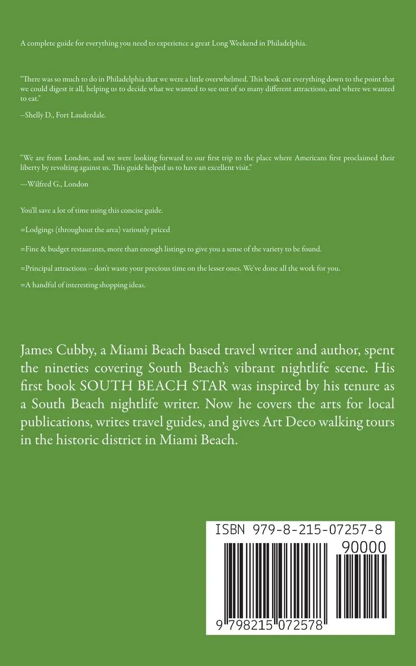 Rückseite: 9798215072578 | Philadelphia - The Cubby 2023 Long Weekend Guide | James Cubby | Buch