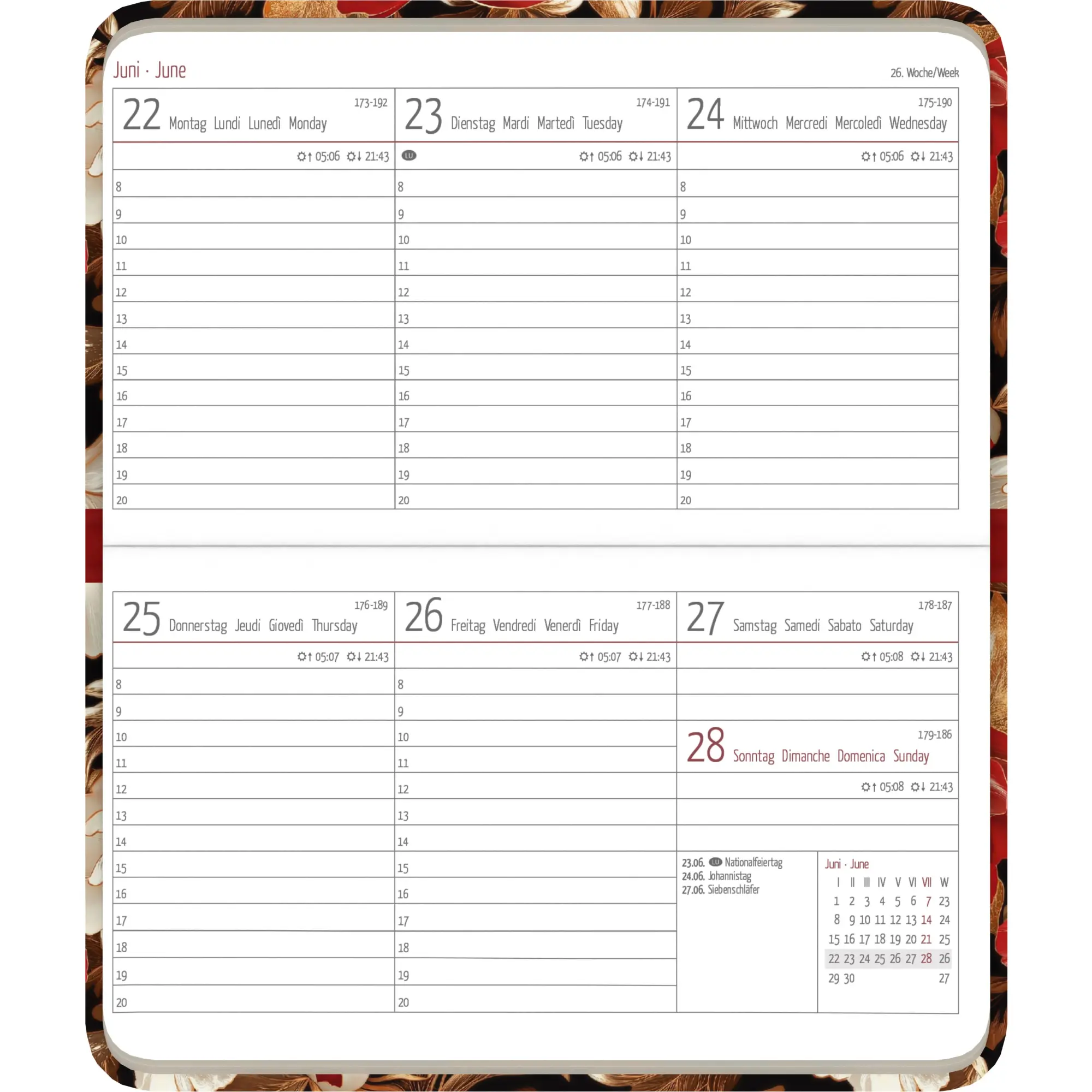 Bild: 4069095002678 | Ladytimer Pad Pattern 2026 - Taschen-Kalender 15,6x9 cm - Muster -...