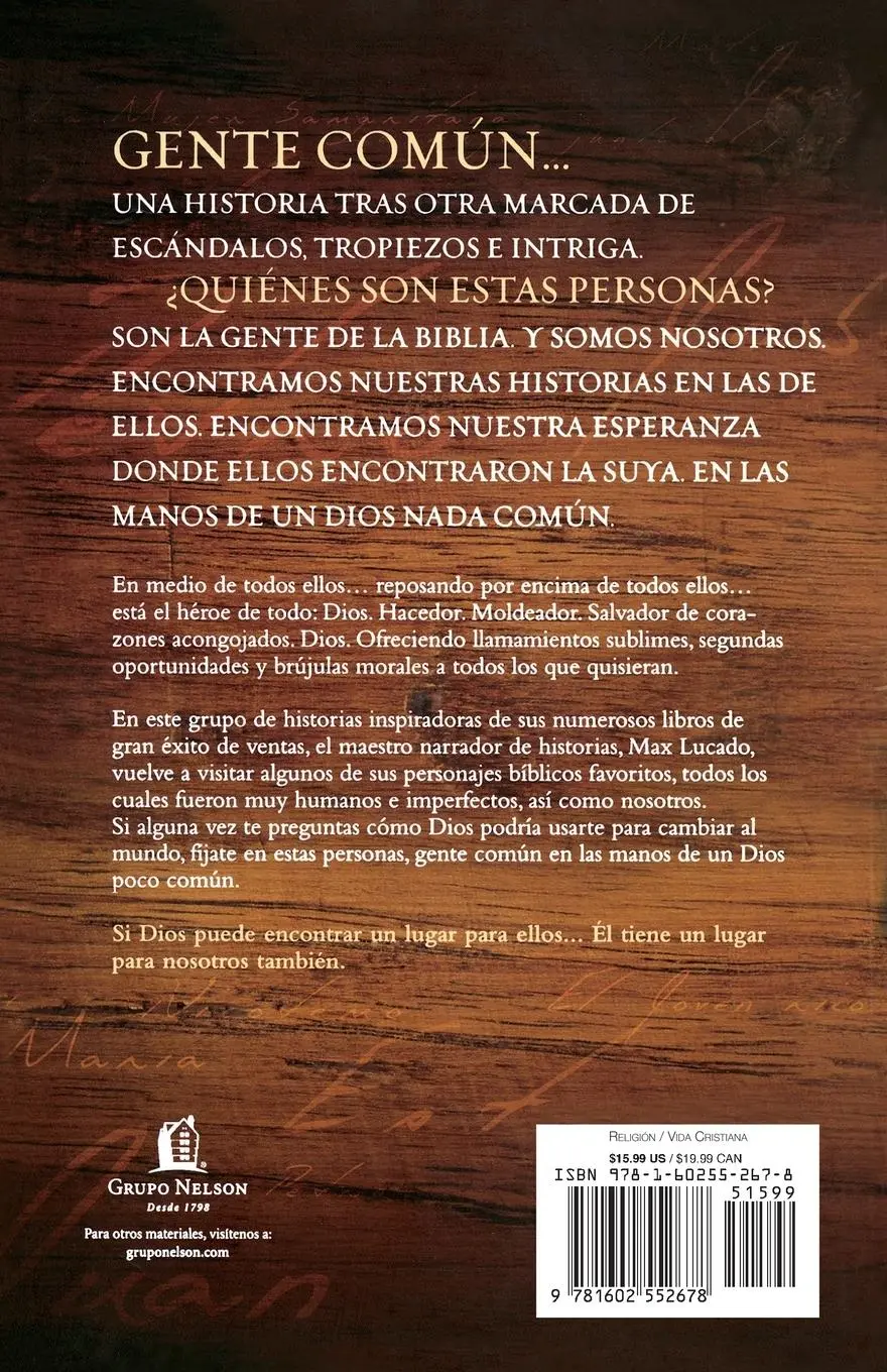 Rückseite: 9781602552678 | Gente Comun | En Las Manos de Un Dios Poco Comun | Max Lucado | Buch