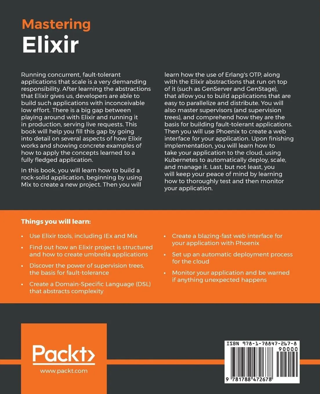 Rückseite: 9781788472678 | Mastering Elixir | André Albuquerque (u. a.) | Taschenbuch | Englisch