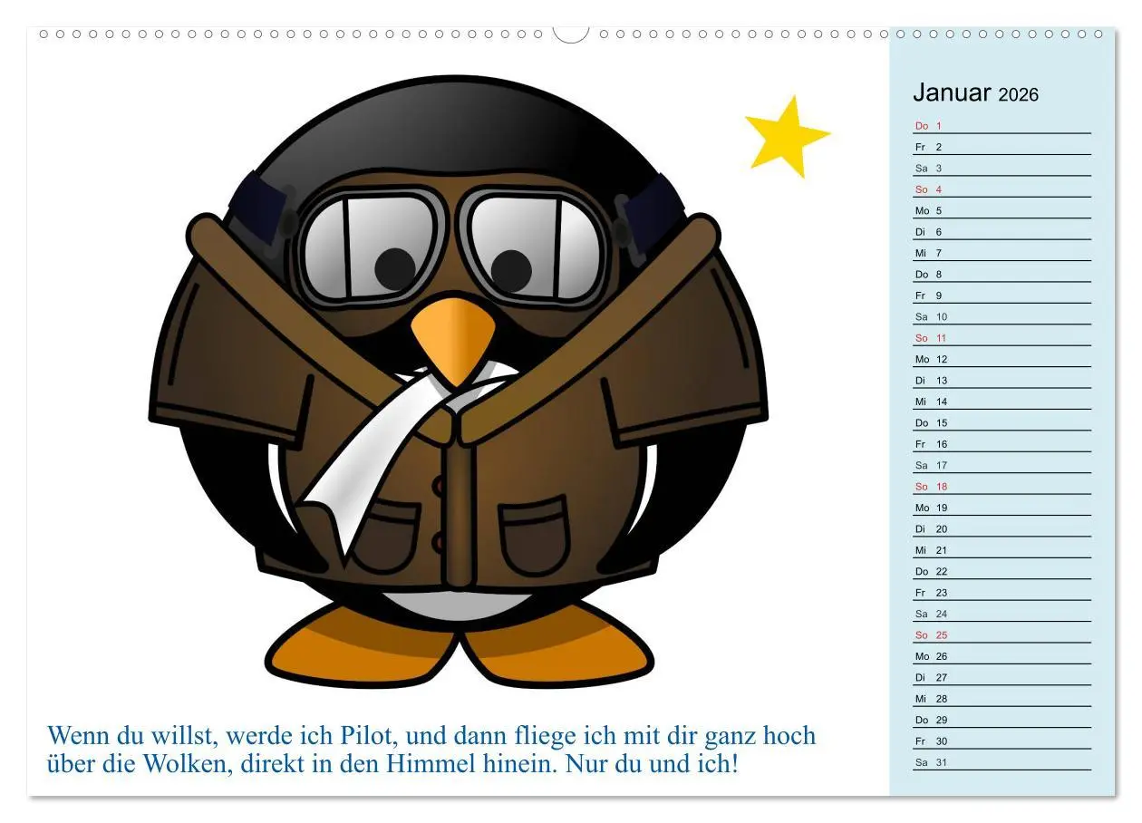 Bild: 9783457992678 | Pinguin-Elfe (Wandkalender 2026 DIN A2 quer), CALVENDO Monatskalender