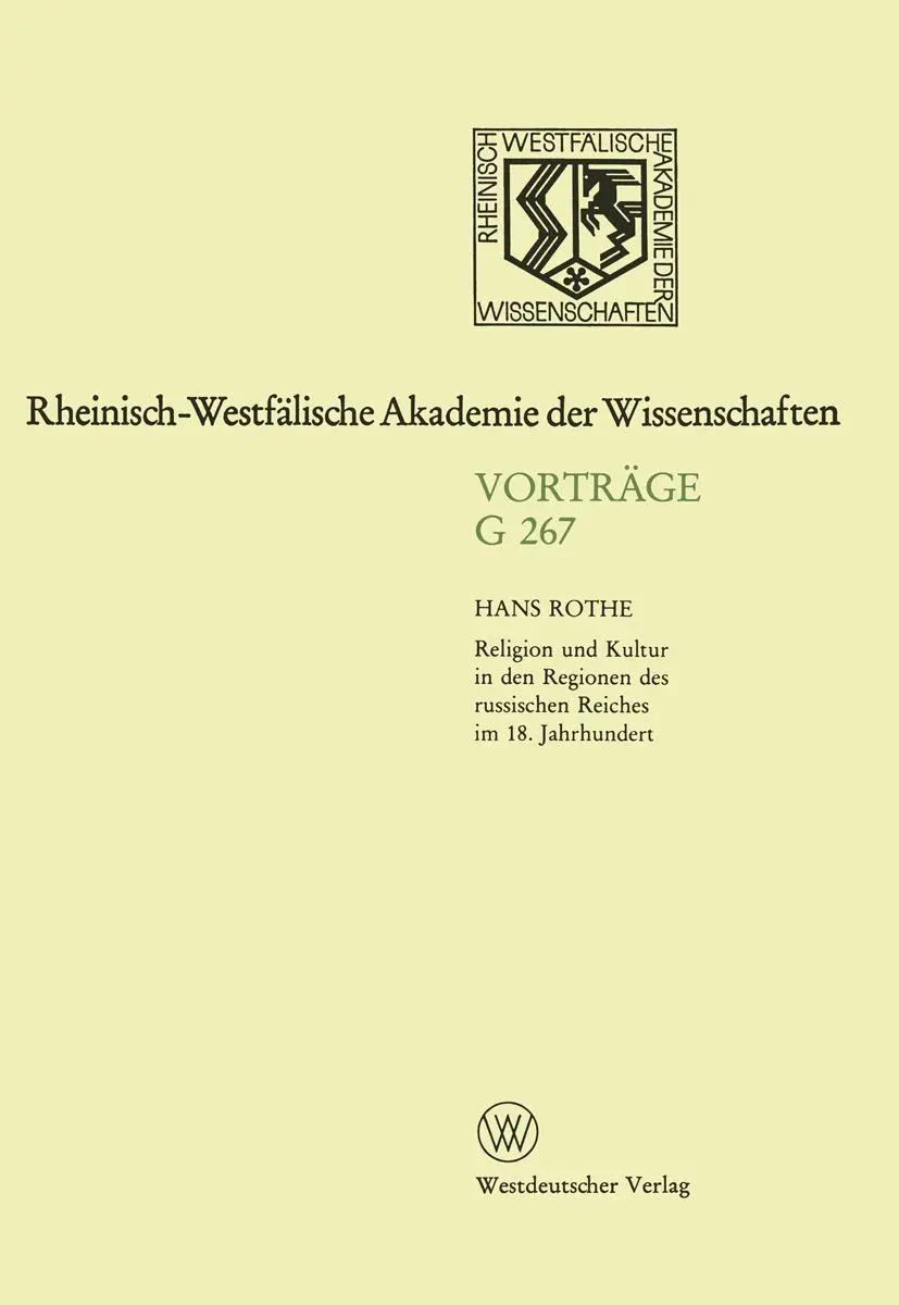 Cover: 9783531072678 | Geisteswissenschaften | Vorträge · G 267 | Hans Rothe | Taschenbuch