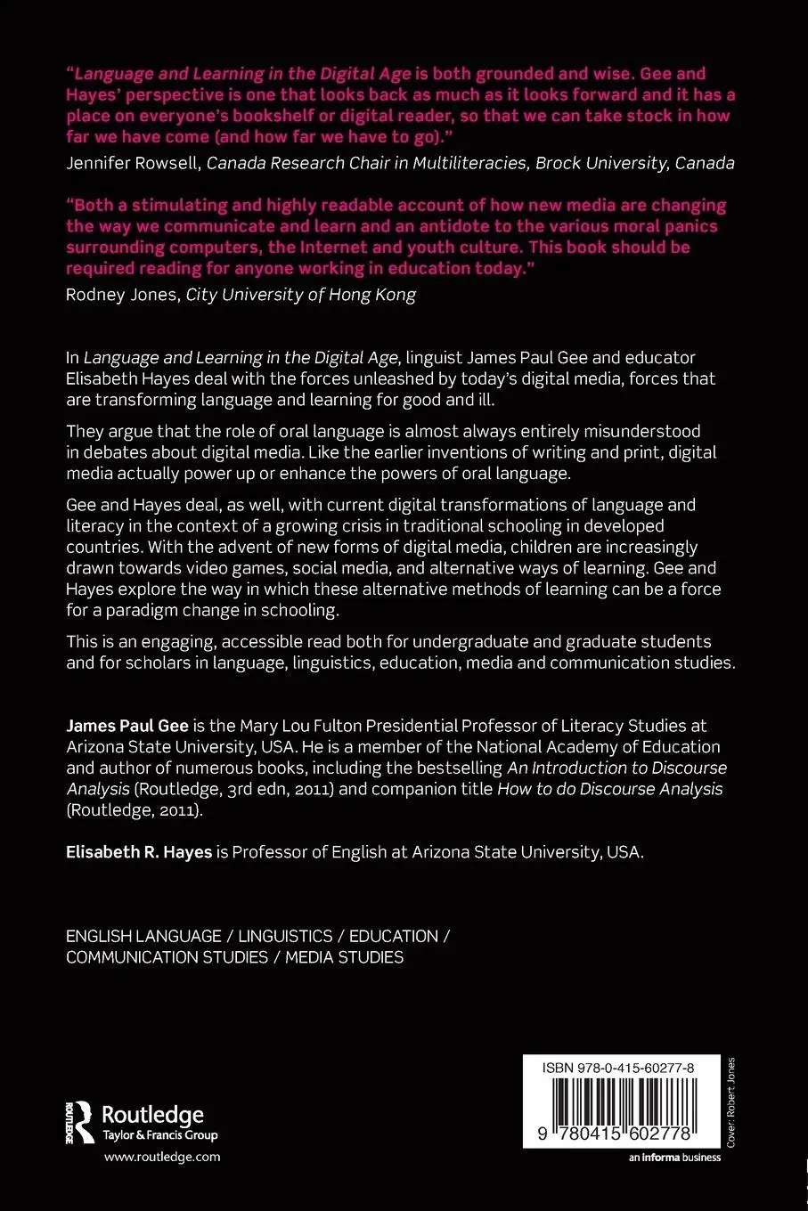 Rückseite: 9780415602778 | Language and Learning in the Digital Age | James Paul Gee (u. a.)