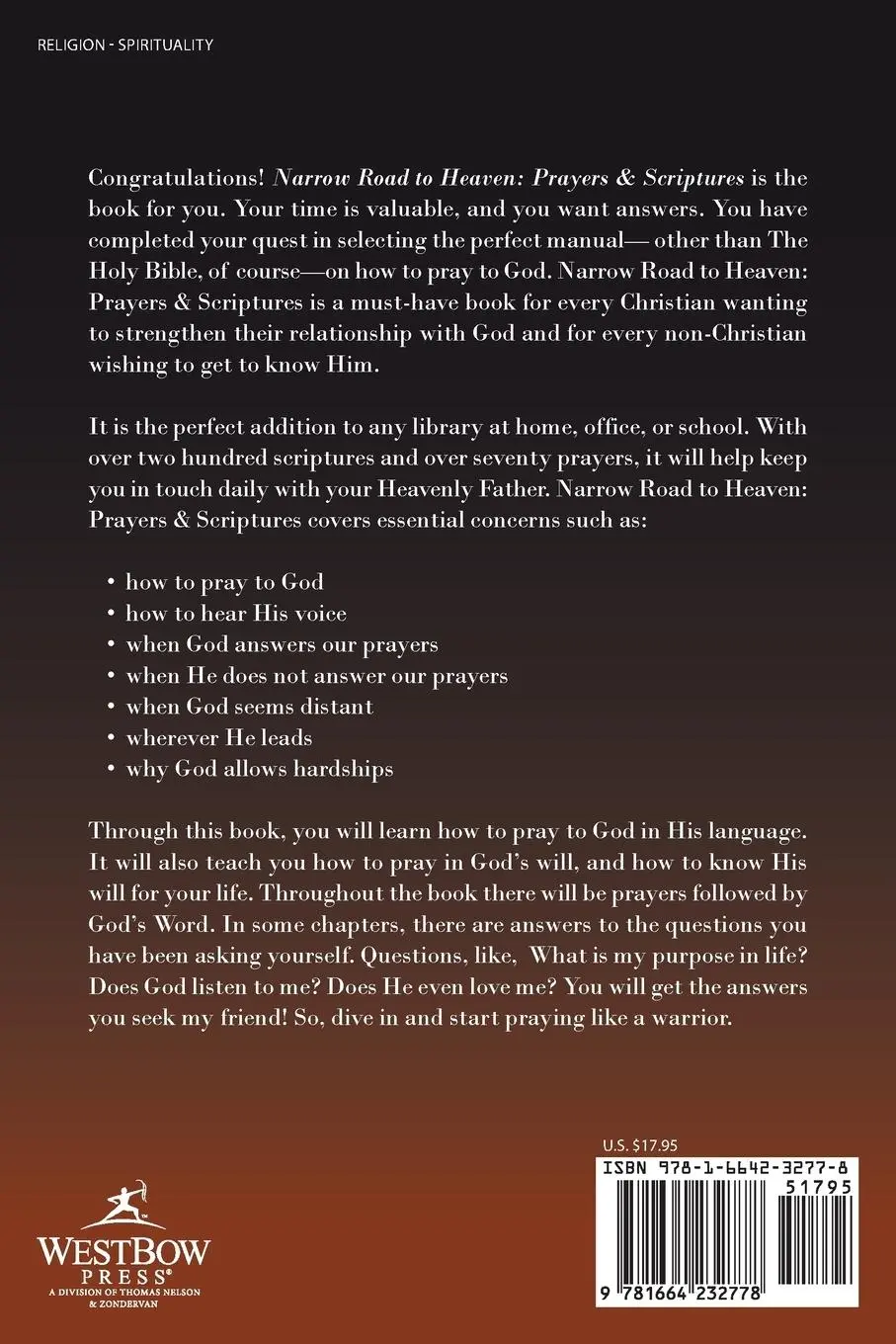 Rückseite: 9781664232778 | Narrow Road to Heaven | Prayers &amp; Scriptures | Darren Pettis | Buch