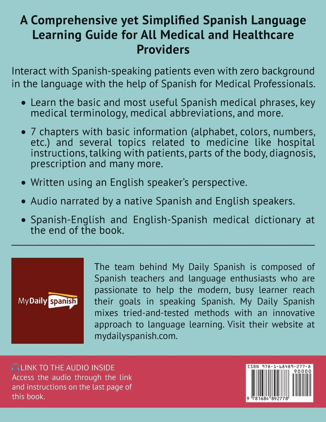 Rückseite: 9781684892778 | Spanish for Medical Professionals | My Daily Spanish | Taschenbuch