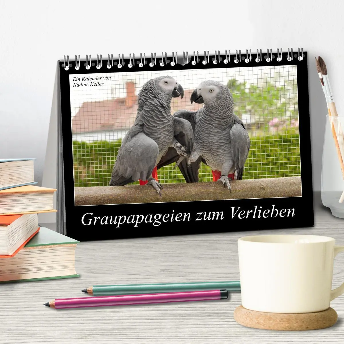 Bild: 9783516072778 | Graupapageien zum Verlieben (Tischkalender 2026 DIN A5 quer),...