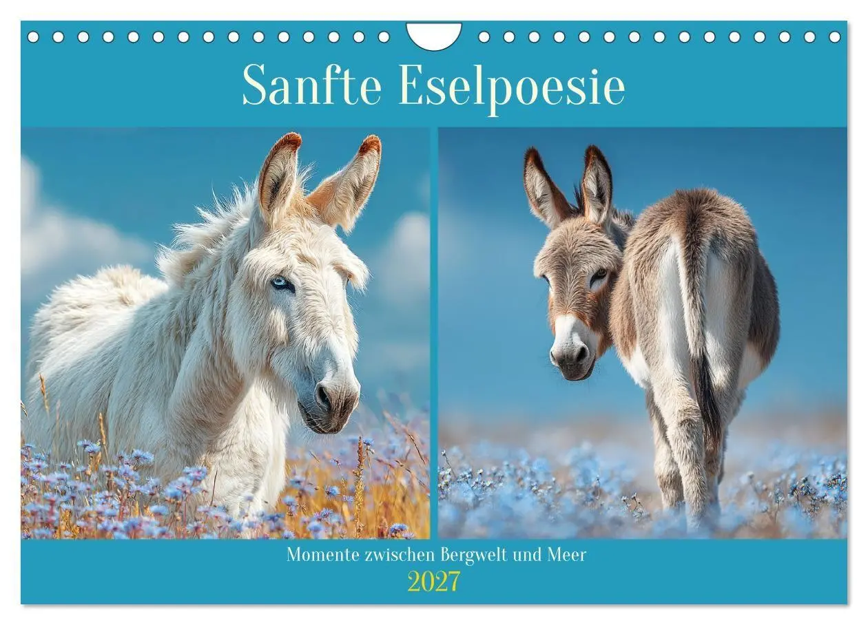 Cover: 9783516762778 | Sanfte Eselpoesie. Momente zwischen Bergwelt und Meer (Wandkalender...