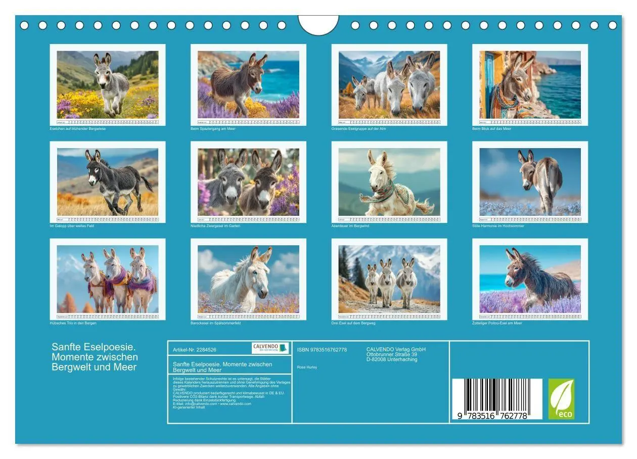Bild: 9783516762778 | Sanfte Eselpoesie. Momente zwischen Bergwelt und Meer (Wandkalender...