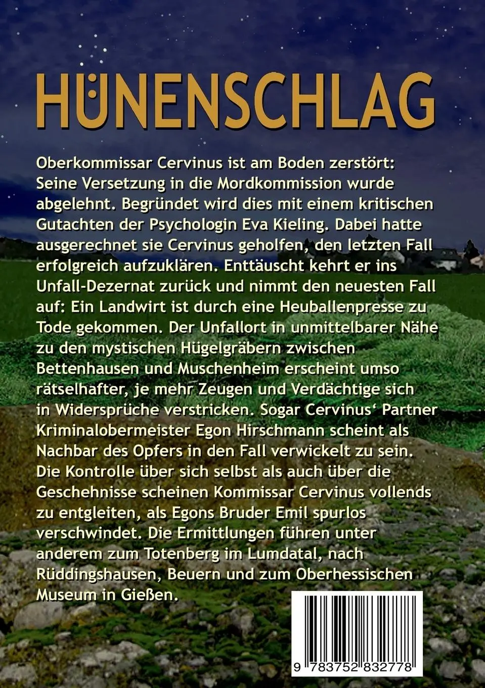 Rückseite: 9783752832778 | Hünenschlag | Ein archäologischer Kriminalroman | Henrich Dörmer