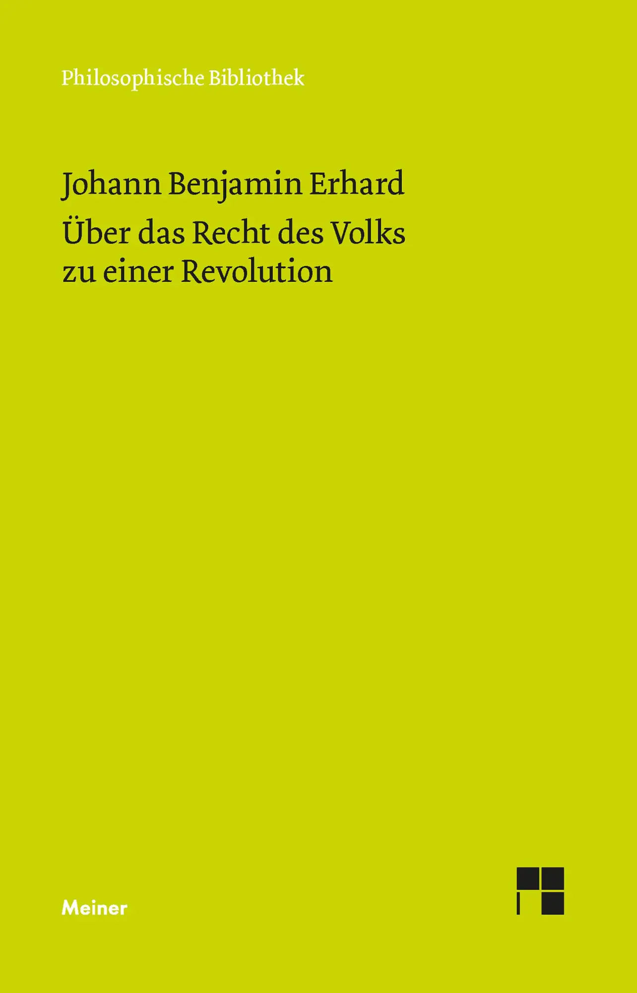 Cover: 9783787342778 | Über das Recht des Volks zu einer Revolution | Johann Benjamin Erhard