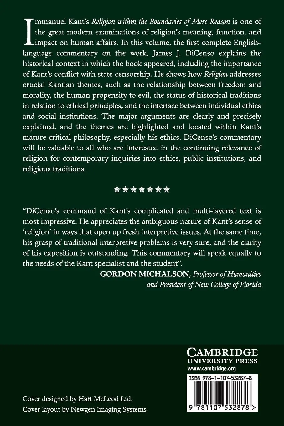 Rückseite: 9781107532878 | Kant's Religion within the Boundaries of Mere Reason | Dicenso | Buch