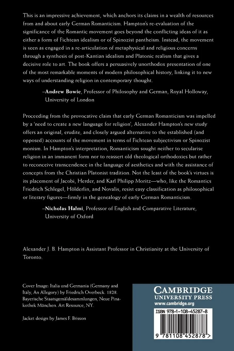 Rückseite: 9781108452878 | Romanticism and the Re-Invention of Modern Religion | Hampton | Buch