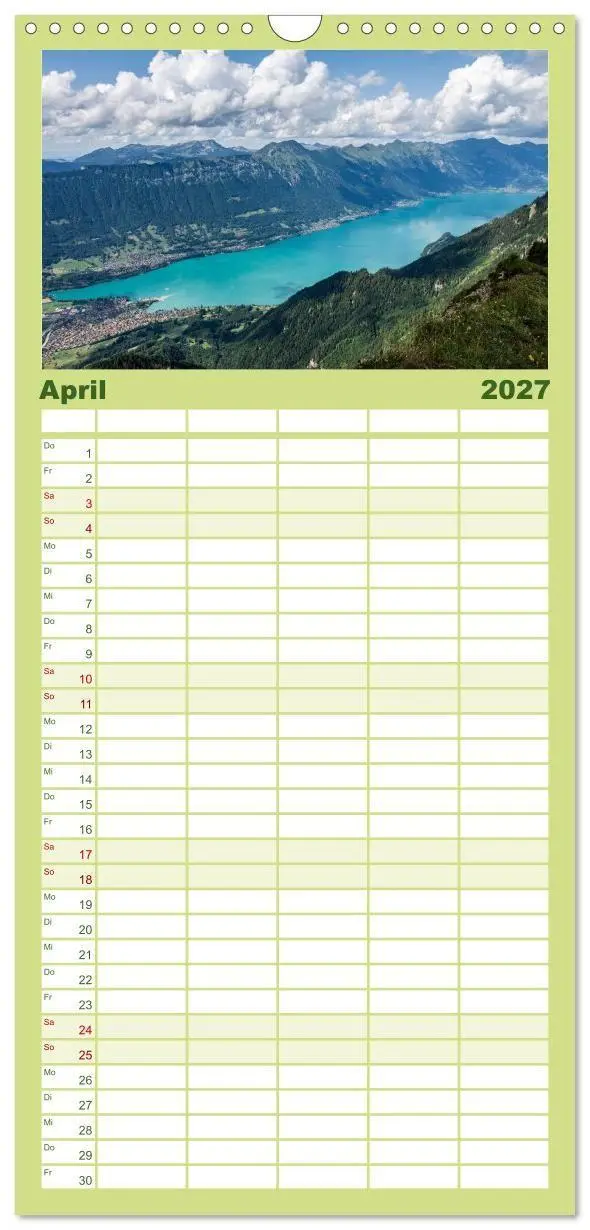 Bild: 9783516822878 | Familienplaner 2027 - Berner Oberland - Bergwelten mit 5 Spalten...