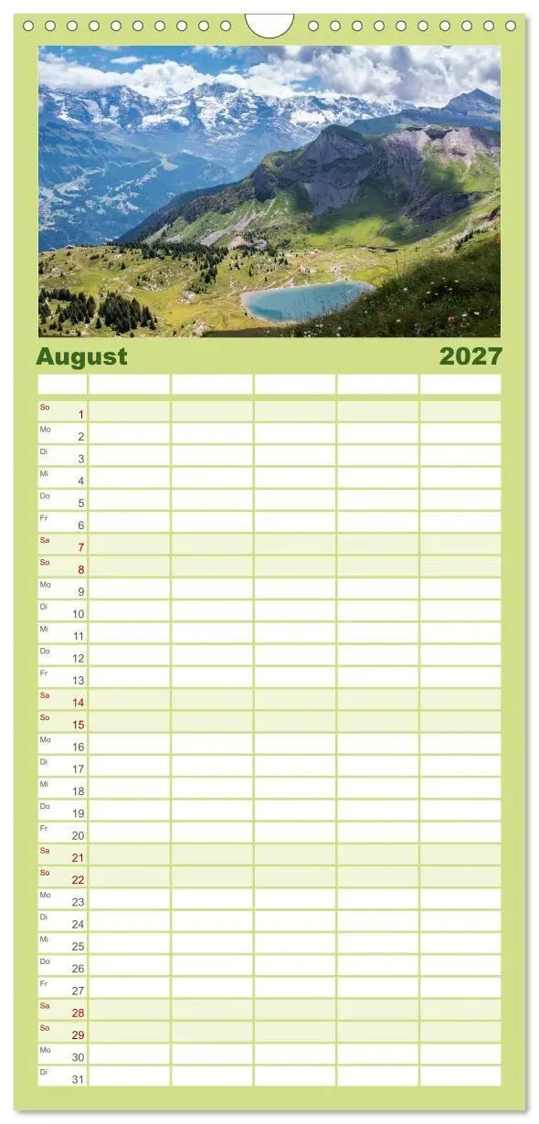Bild: 9783516822878 | Familienplaner 2027 - Berner Oberland - Bergwelten mit 5 Spalten...