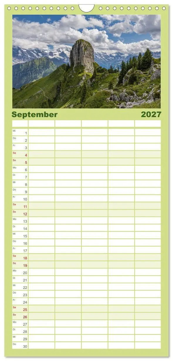 Bild: 9783516822878 | Familienplaner 2027 - Berner Oberland - Bergwelten mit 5 Spalten...