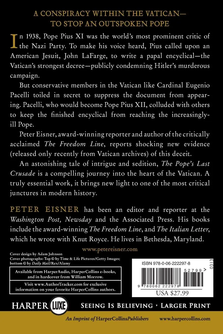 Rückseite: 9780062222978 | Pope's Last Crusade LP, The | Peter Eisner | Taschenbuch | Englisch
