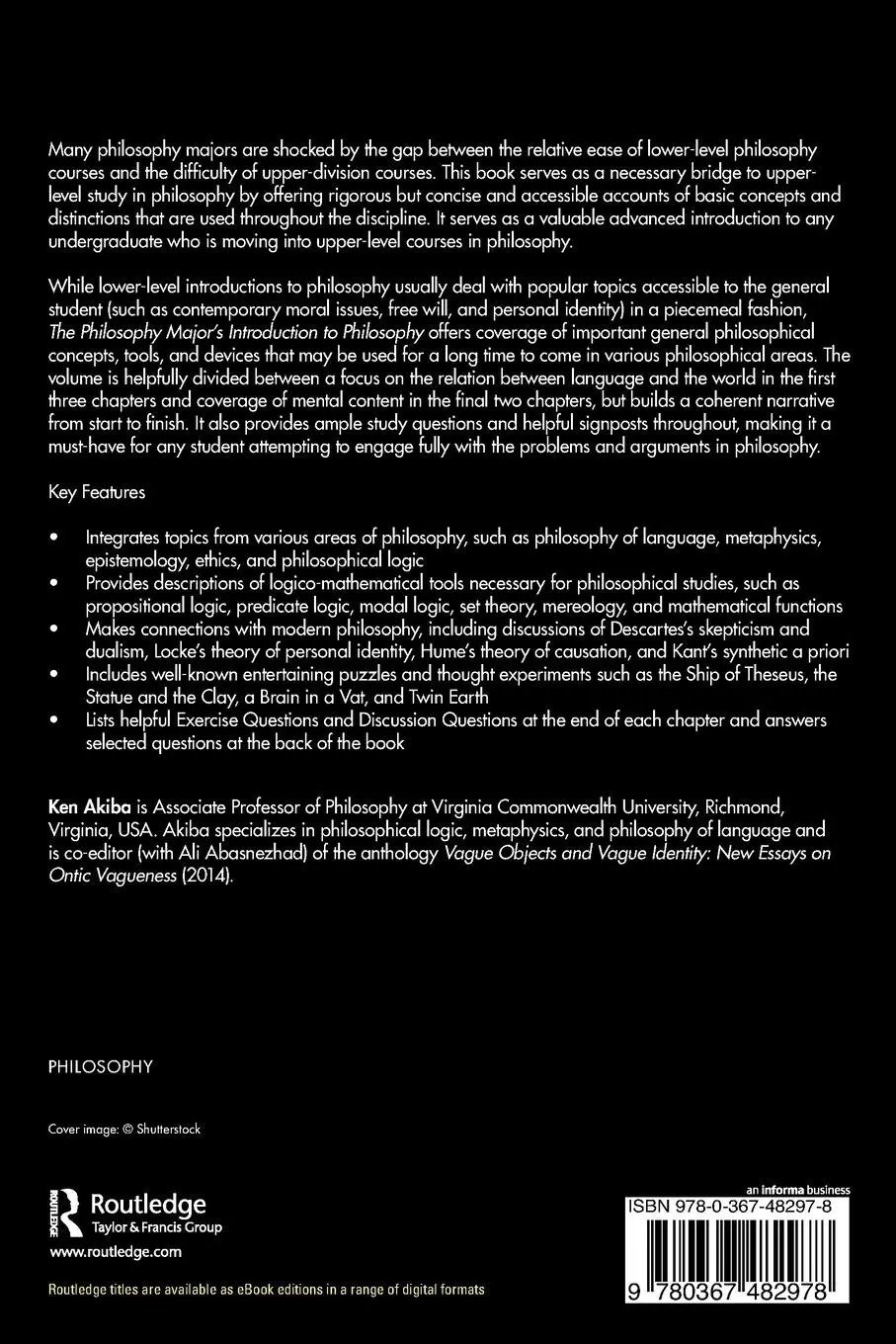 Rückseite: 9780367482978 | The Philosophy Major's Introduction to Philosophy | Ken Akiba | Buch
