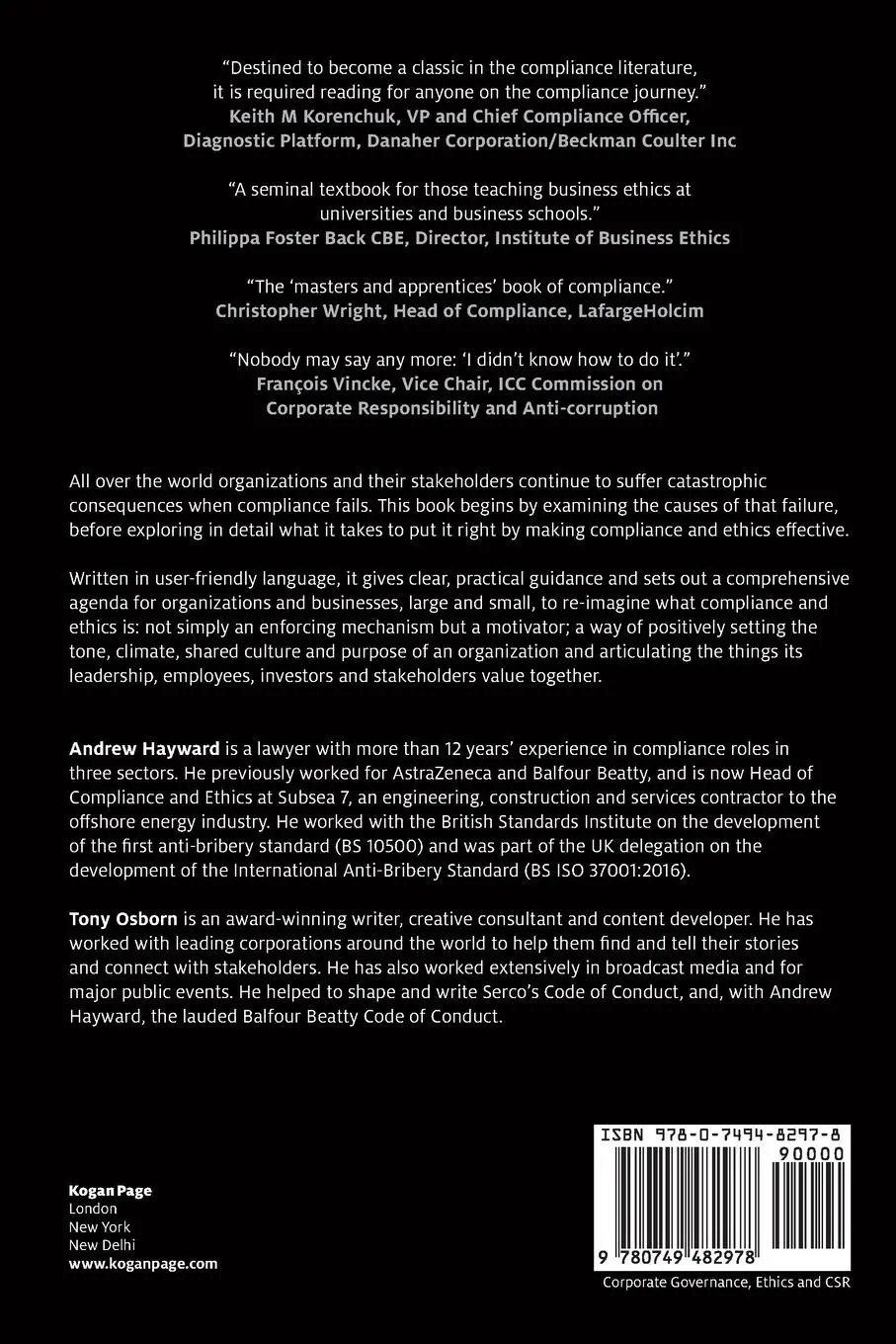 Rückseite: 9780749482978 | Business Guide to Effective Compliance and Ethics | Hayward (u. a.)