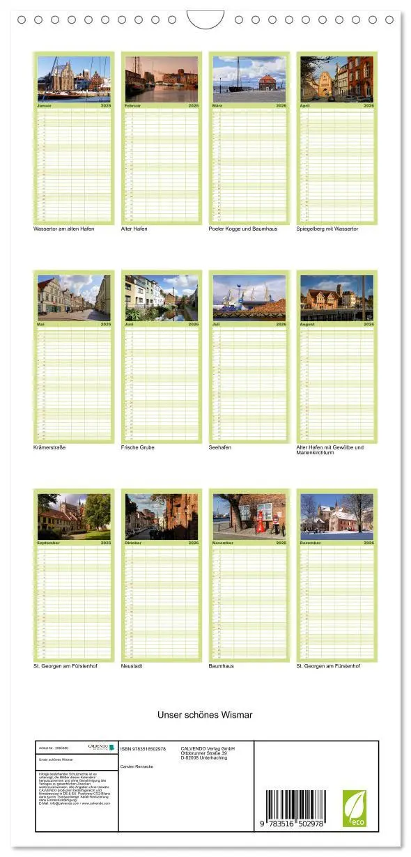Bild: 9783516502978 | Familienplaner 2026 - Unser schönes Wismar mit 5 Spalten...