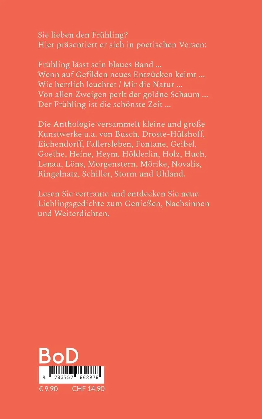 Rückseite: 9783757862978 | Frühlingsgedichte | Ihre Lieblingsjahreszeit in der Lyrik | Buch