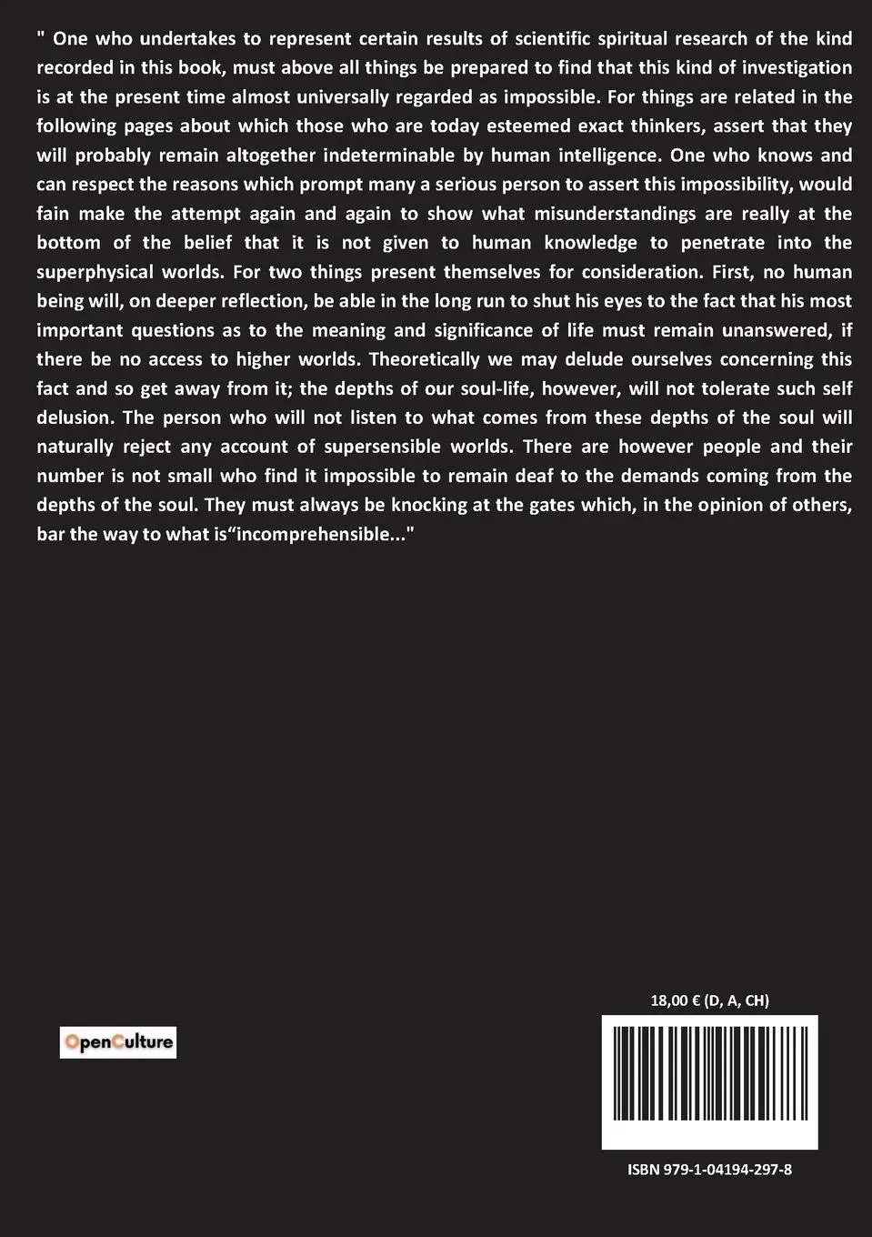 Rückseite: 9791041942978 | An Outline of Occult Science | Rudolf Steiner | Taschenbuch | Englisch