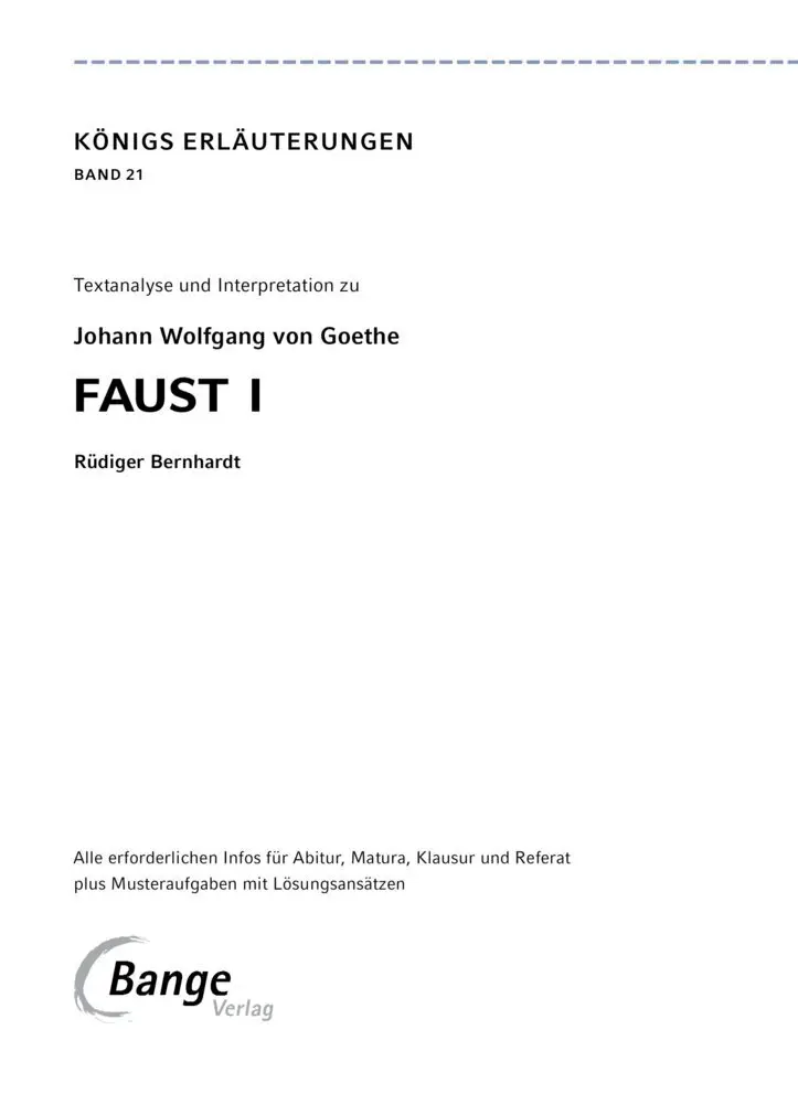 Bild: 9783129303078 | Faust I von Johann Wolfgang von Goethe - Textanalyse und...