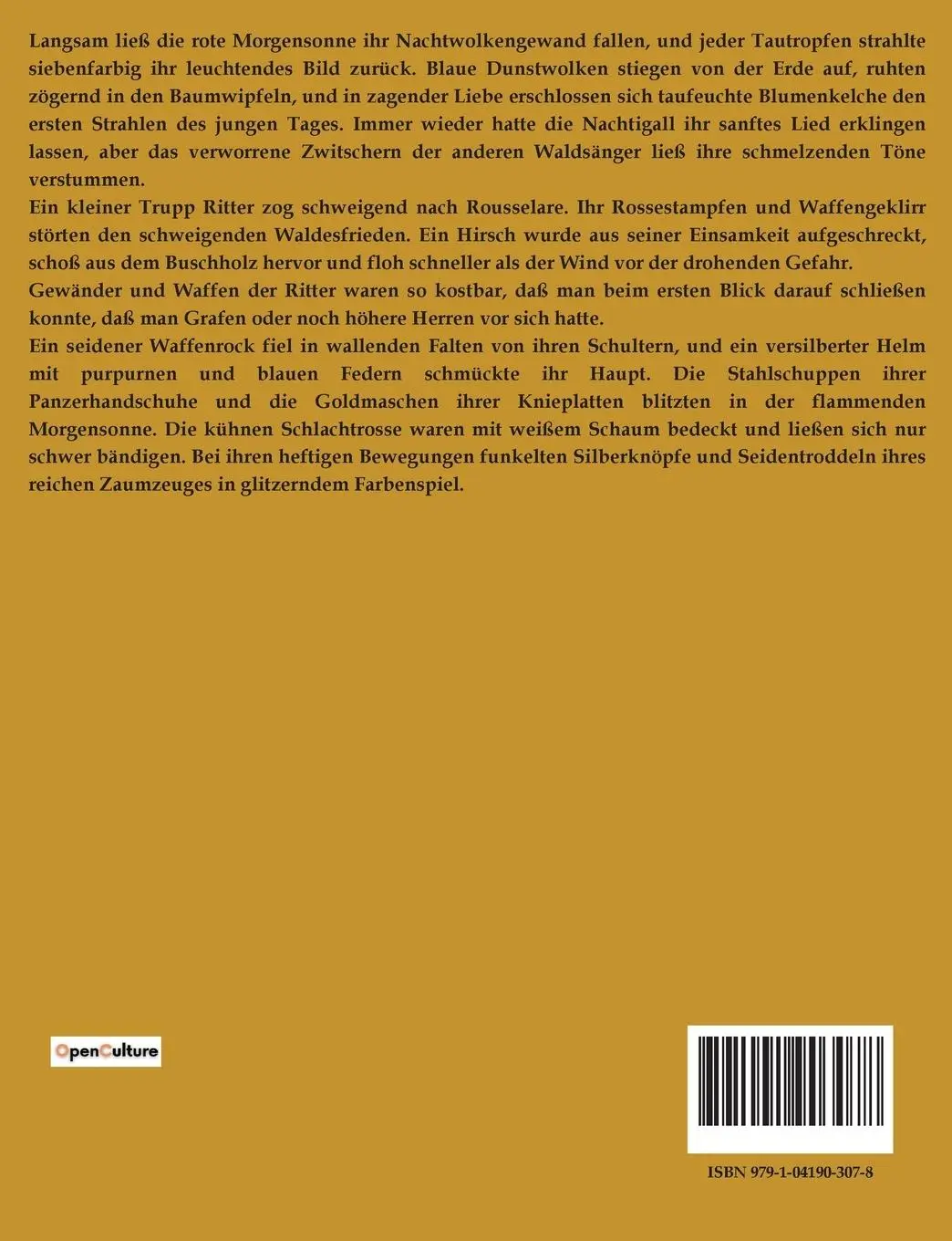Rückseite: 9791041903078 | Der Löwe von Flandern | Ein historische Roman aus AltBelgien | Hendrik