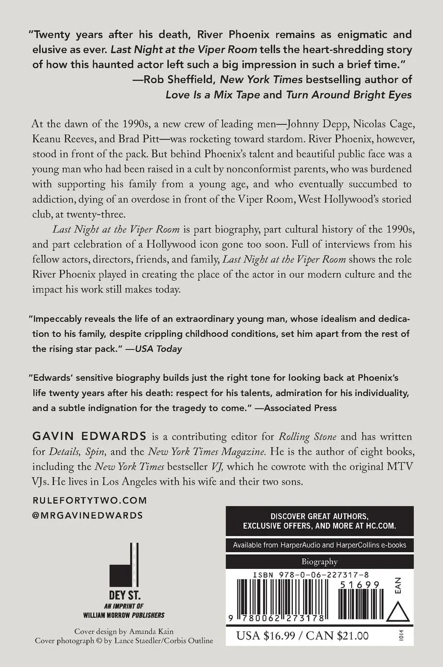 Rückseite: 9780062273178 | Last Night at the Viper Room | Gavin Edwards | Taschenbuch | Englisch