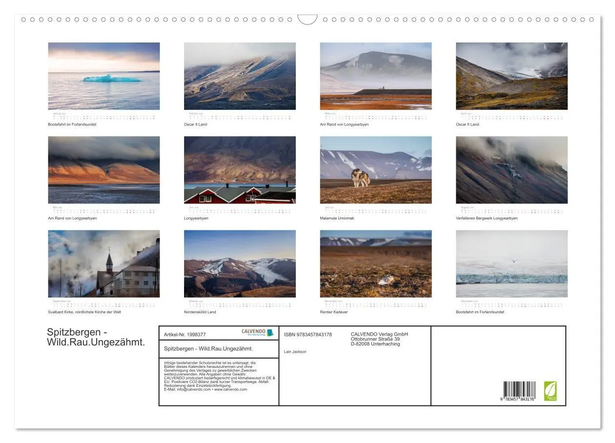 Bild: 9783457843178 | Spitzbergen - Wild.Rau.Ungezähmt. (Wandkalender 2026 DIN A2 quer),...