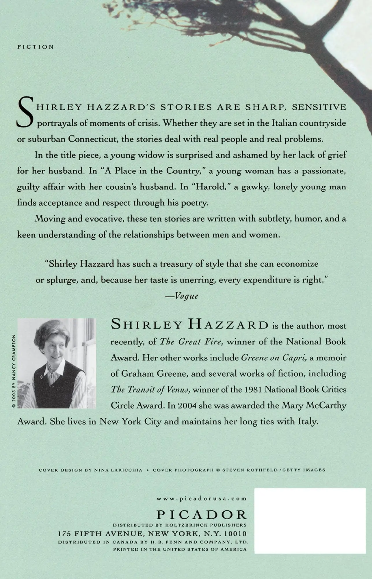 Rückseite: 9780312423278 | Cliffs of Fall | Shirley Hazzard | Taschenbuch | Englisch | 2004