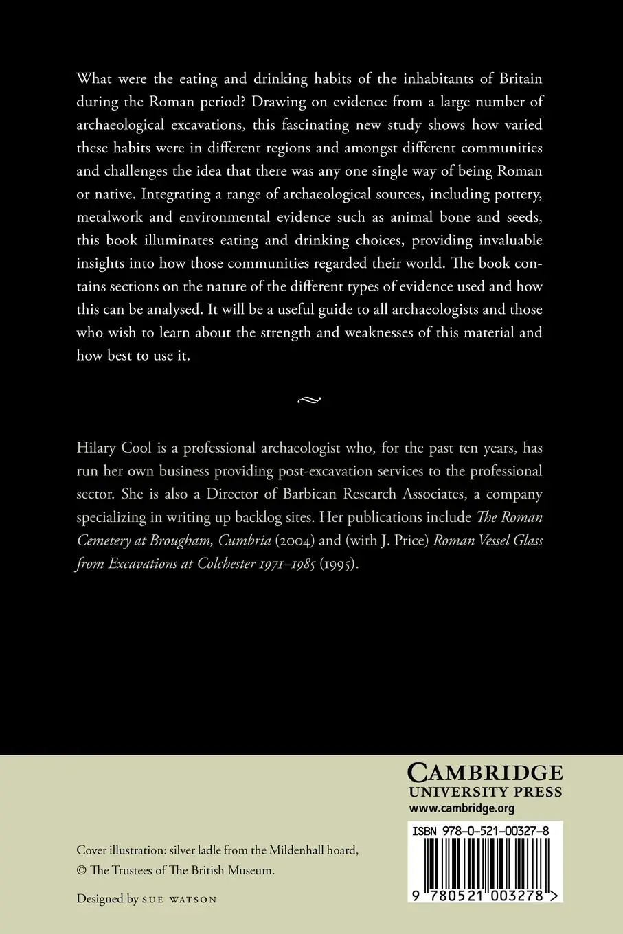 Rückseite: 9780521003278 | Eating and Drinking in Roman Britain | H. E. M. Cool | Taschenbuch