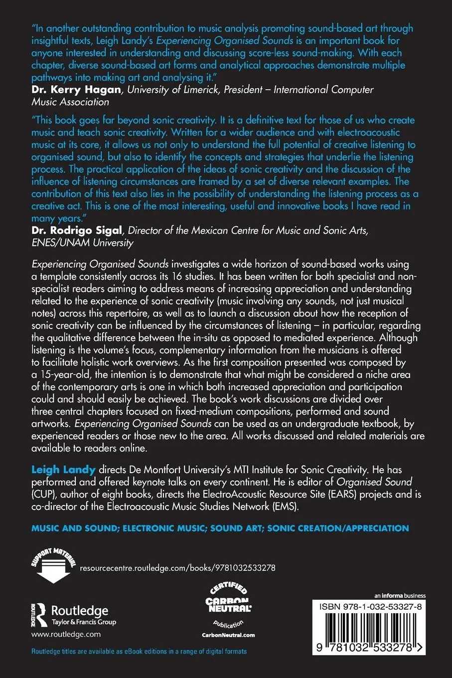 Rückseite: 9781032533278 | Experiencing Organised Sounds | Leigh Landy | Taschenbuch | Englisch