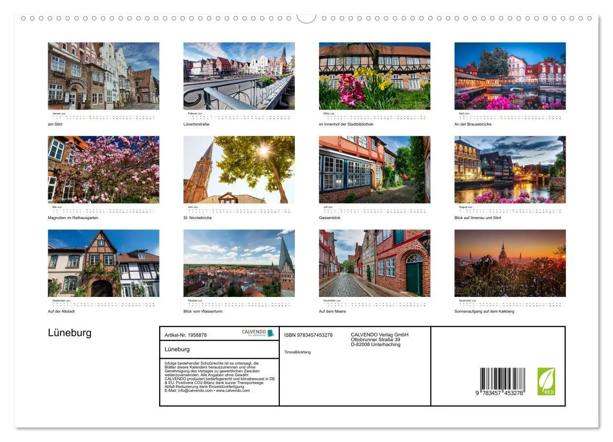Bild: 9783457453278 | Lüneburg (hochwertiger Premium Wandkalender 2026 DIN A2 quer),...