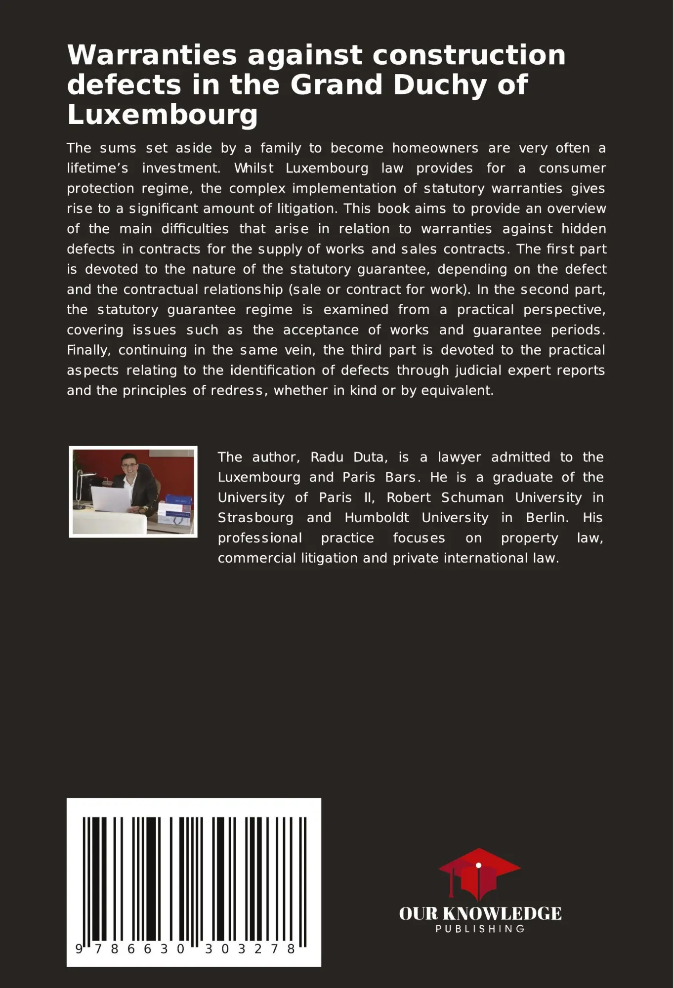 Rückseite: 9786630303278 | Warranties against construction defects in the Grand Duchy of...