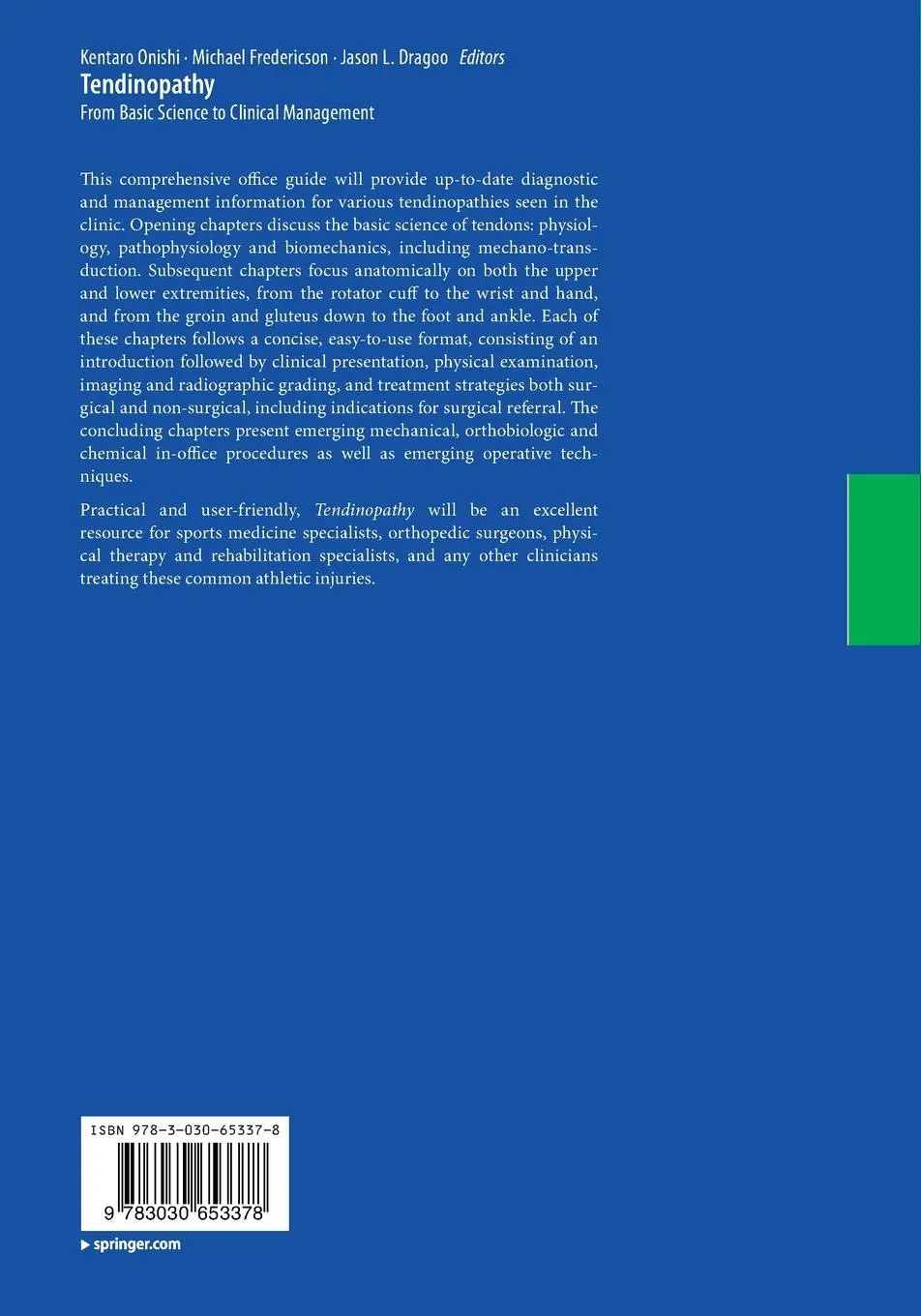 Rückseite: 9783030653378 | Tendinopathy | From Basic Science to Clinical Management | Taschenbuch