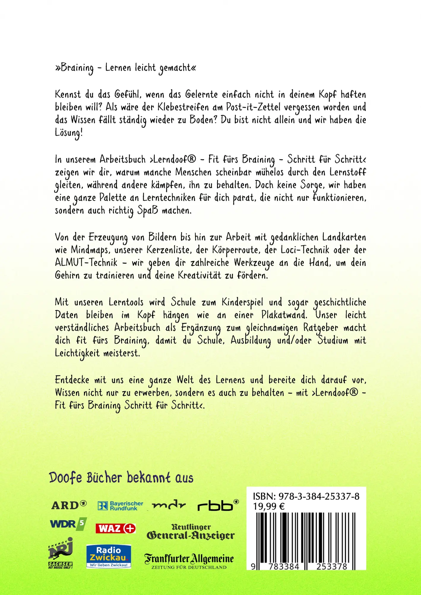 Rückseite: 9783384253378 | Lerndoof - Das Arbeitsbuch - Mit Spaß und Effektivität zum...