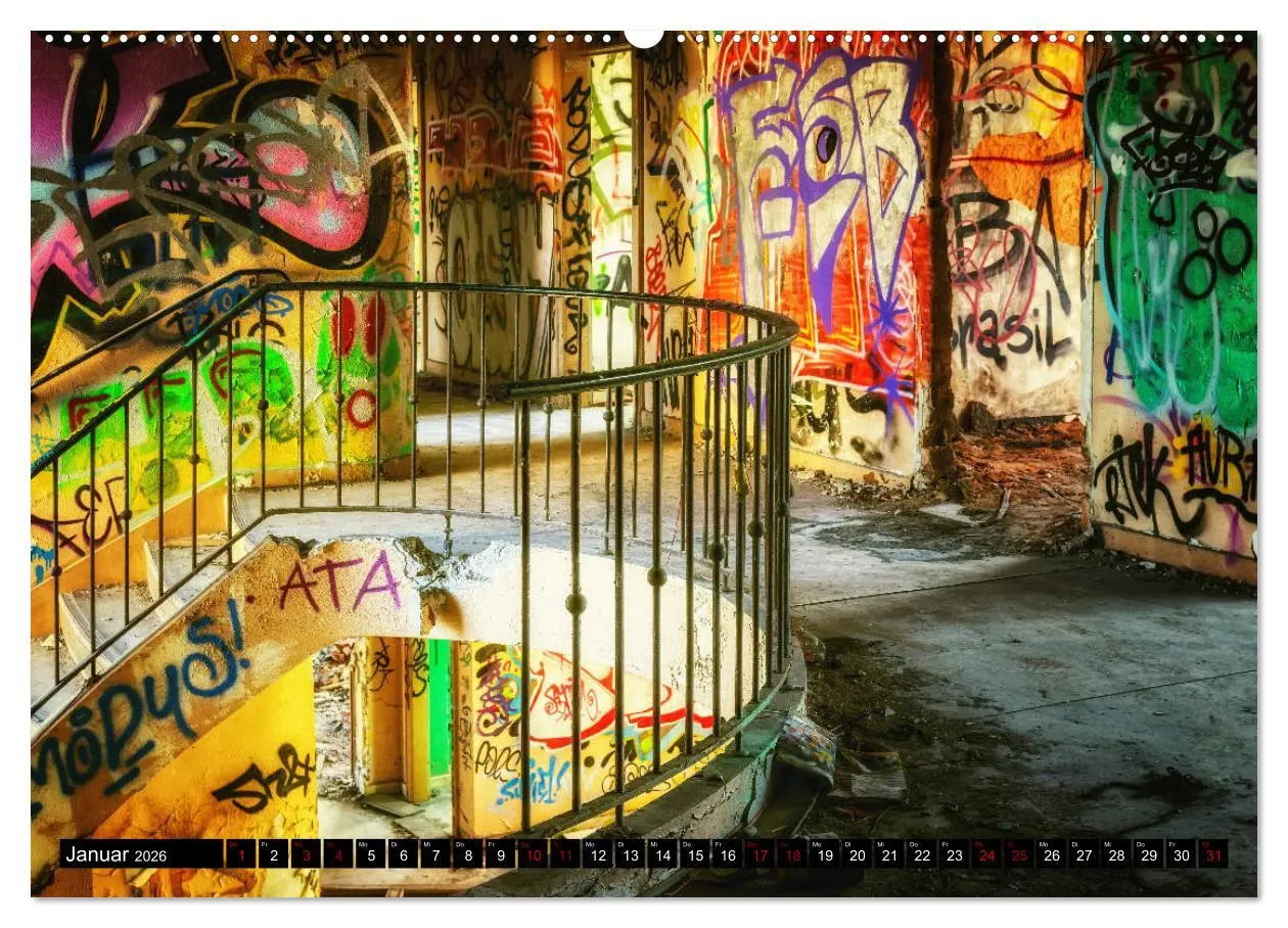 Bild: 9783457823378 | Lost Places Graffiti (hochwertiger Premium Wandkalender 2026 DIN A2...