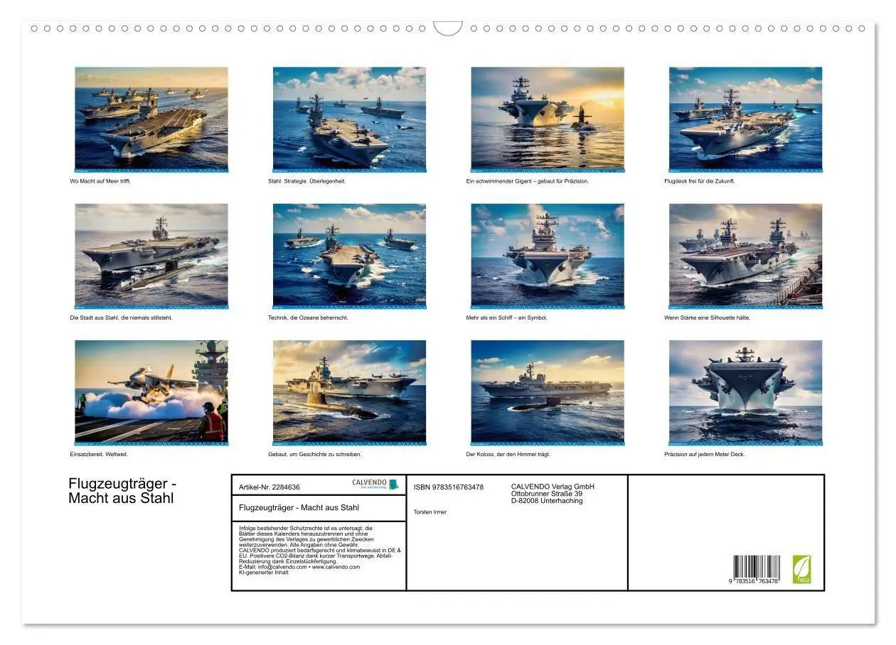 Bild: 9783516763478 | Flugzeugträger - Macht aus Stahl (Wandkalender 2027 DIN A2 quer),...