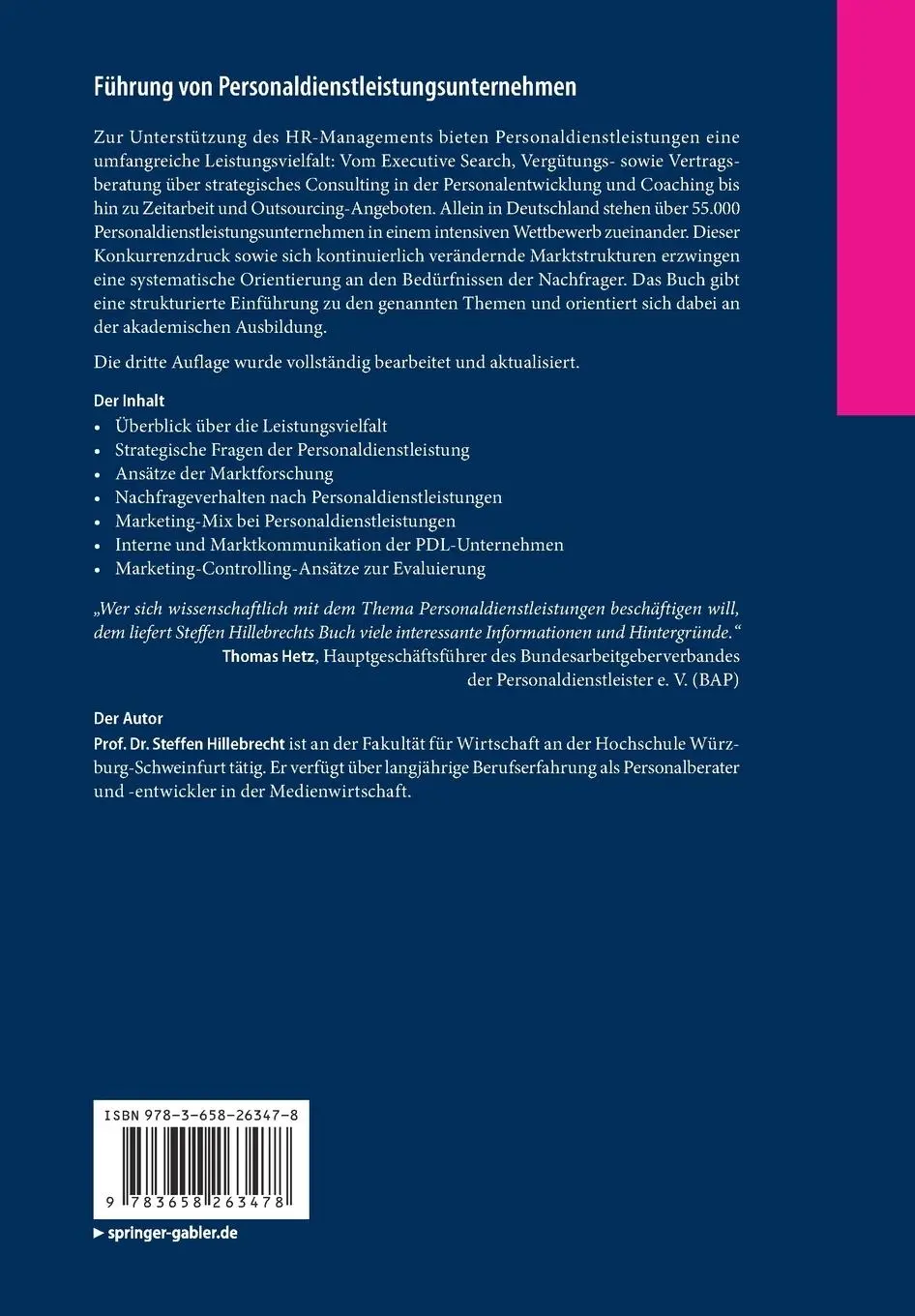Rückseite: 9783658263478 | Führung von Personaldienstleistungsunternehmen | Steffen Hillebrecht
